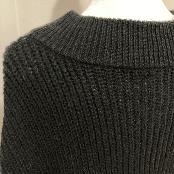 new Nordstrom BP. Braided Balloon Sleeve Sweater Black size XL - Picture 4 of 10
